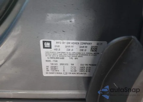 2021 Chevrolet Trailblazer Awd Lt from USA, damaged, VIN KL79MRSL9MB164880